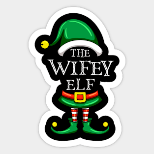 The Wifey Elf Matching Family Christmas Pajama Sticker